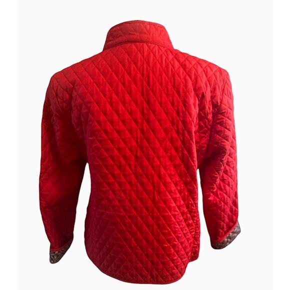 Briggs New York Red Quilted Jacket with Print Lining Petite Size Small - Picture 5 of 8